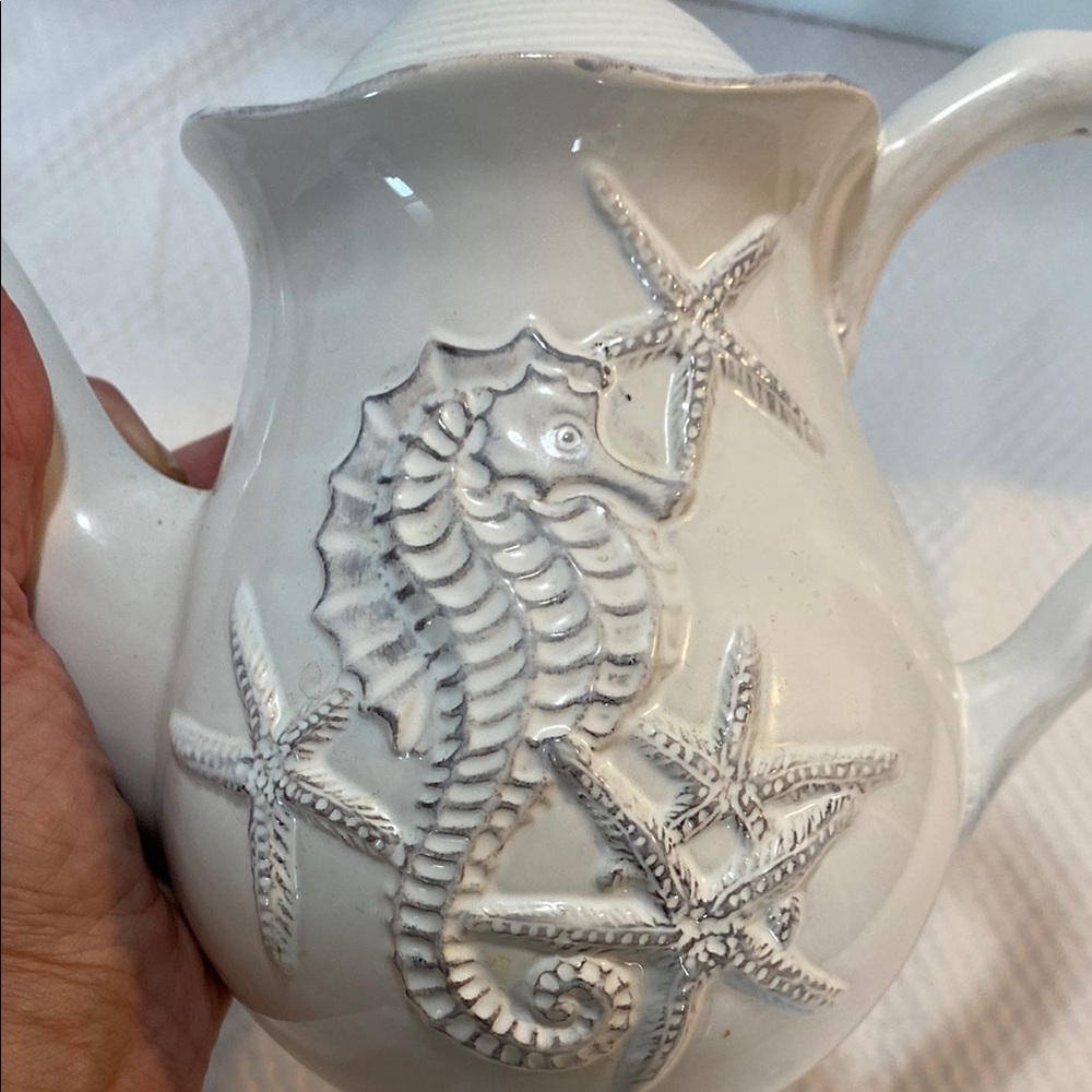 Blue Sky Seahorse and Starfish Ceramic Teapot - Picture 9 of 11